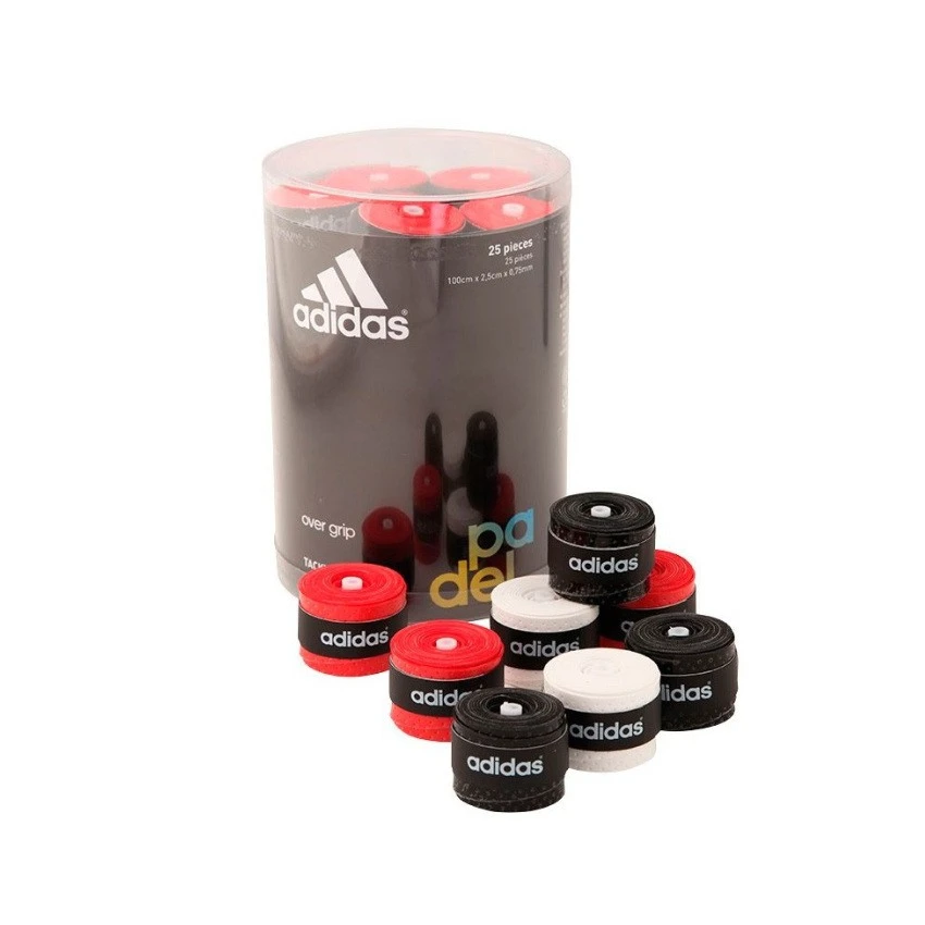CUBO DE 25 OVERGRIPS ADIDAS PERFORADOS MIX 3 CUBO DE 25 OVERGRIPS ADIDAS PERFORADOS MIX